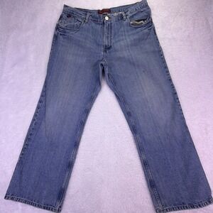 Y2k Tony Hawk Blue Jeans Skater Grunge Wide Leg Baggy Mens 38x30 (fit: 38x29)